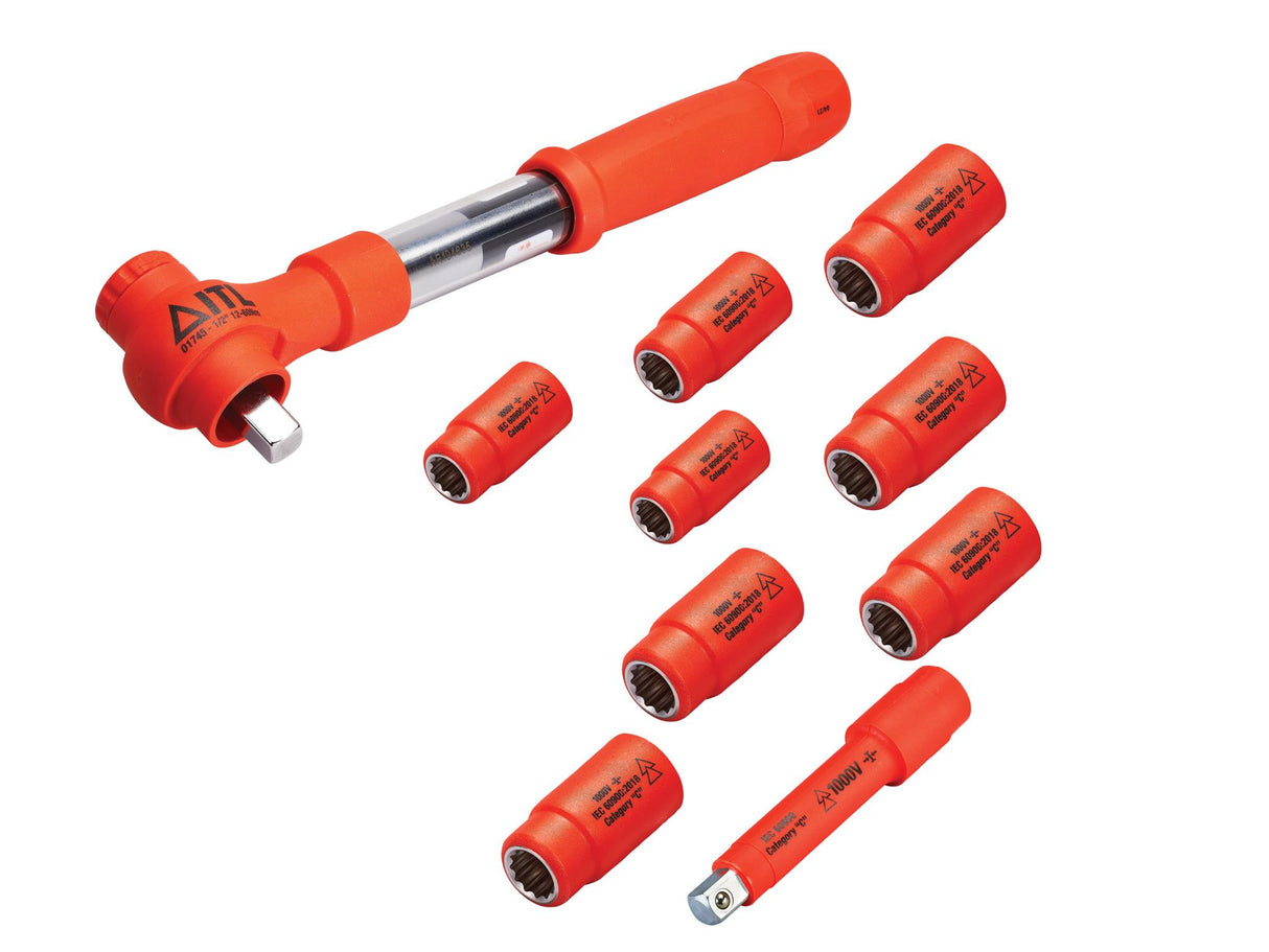 ITL Insulated Insulated 1/2in Drive Metric Torque Wrench Kit, 10 Piece