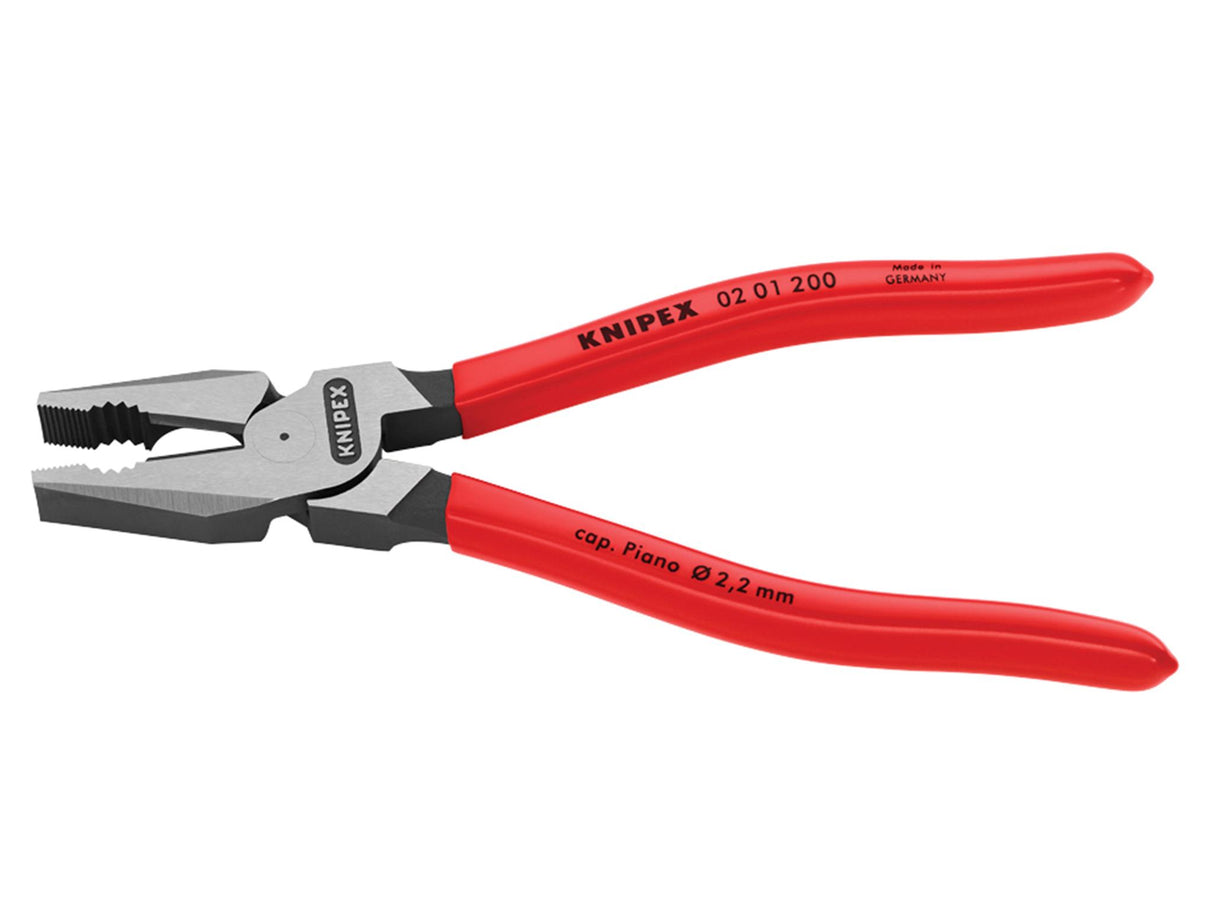 Knipex 02 01 Series High Leverage Combination Pliers, PVC Grip