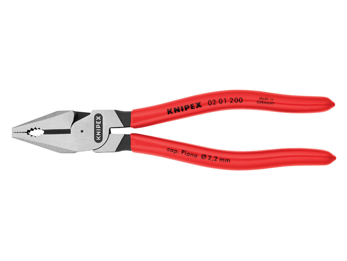 Knipex 02 01 Series High Leverage Combination Pliers, PVC Grip