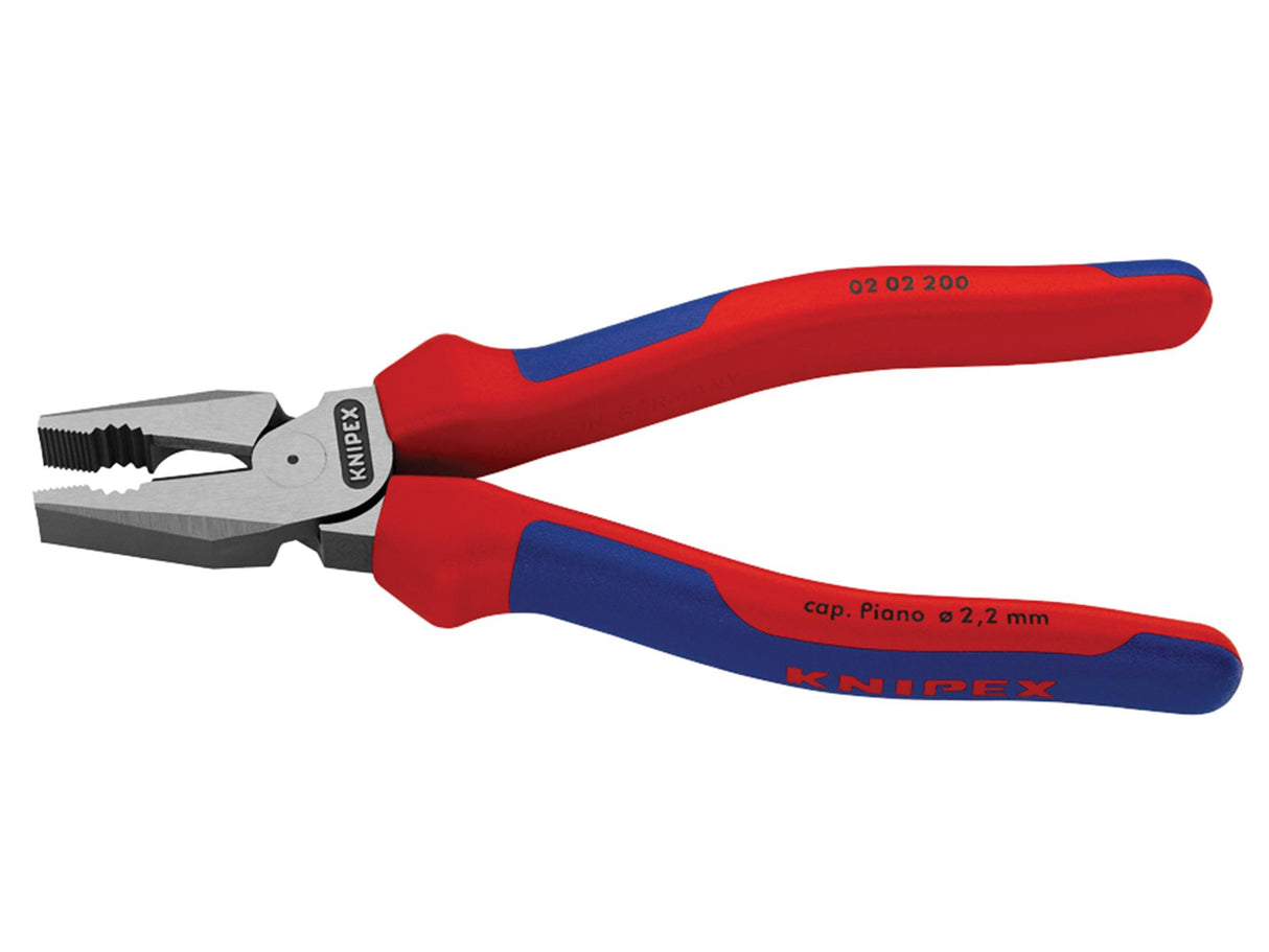 Knipex 02 02 Series High Leverage Combination Pliers, Multi-Component Grip