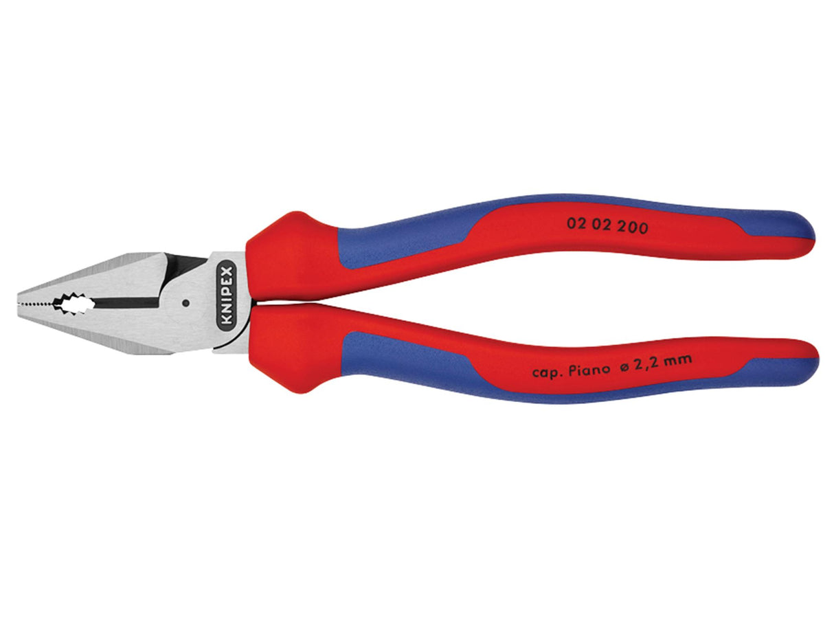 Knipex 02 02 Series High Leverage Combination Pliers, Multi-Component Grip