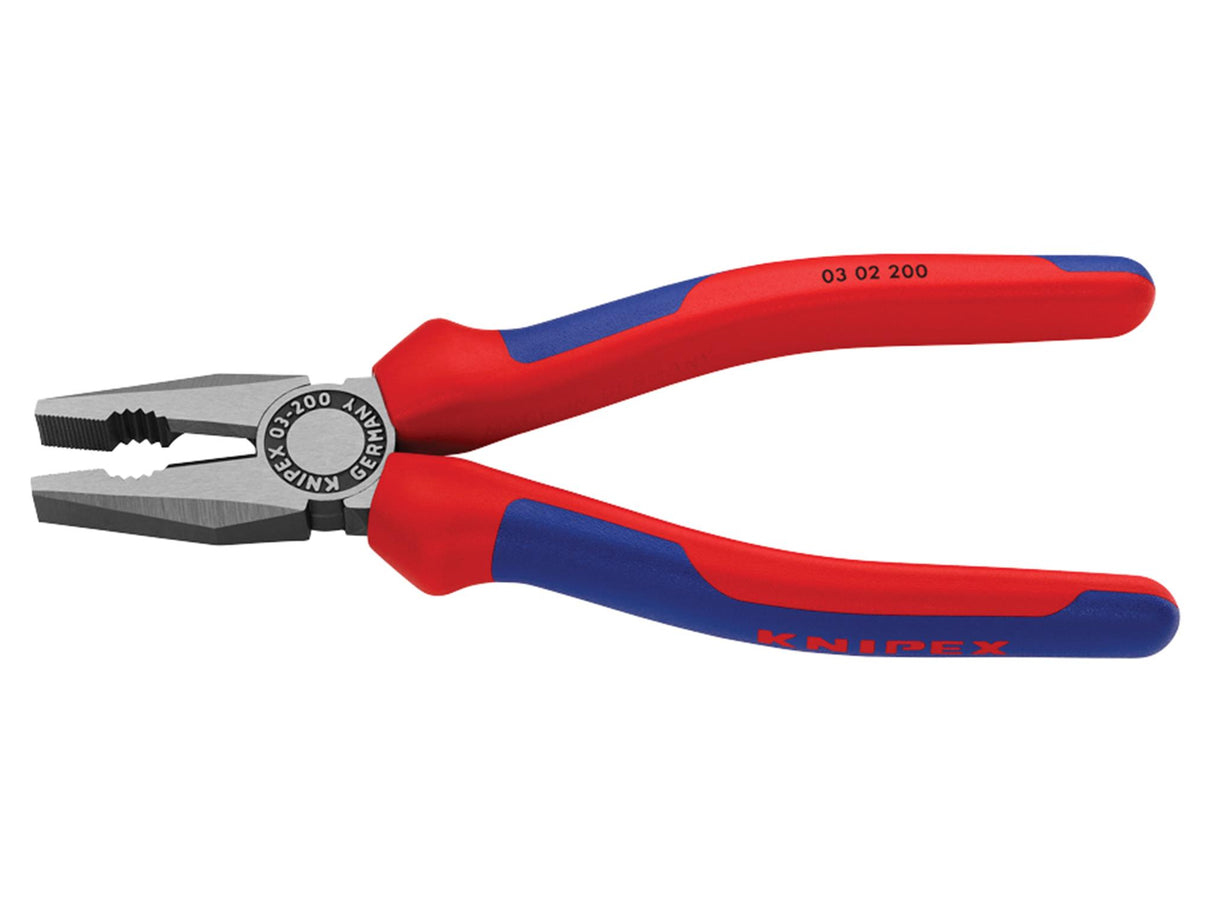 Knipex 03 02 Series Combination Pliers, Multi-Component Grip