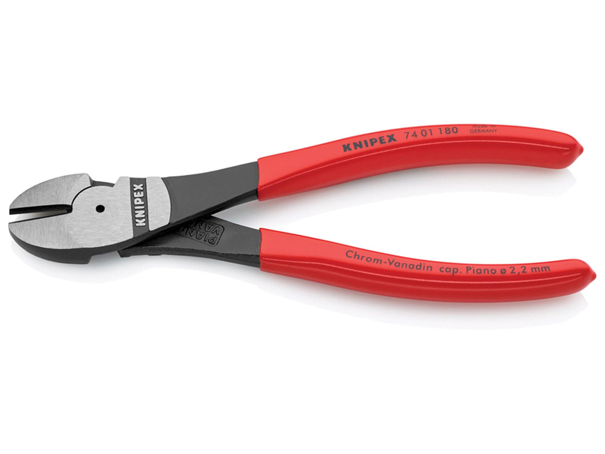 Knipex 74 01 Series High Leverage Diagonal Cutters, PVC Grips