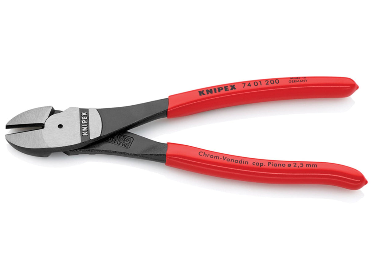 Knipex 74 01 Series High Leverage Diagonal Cutters, PVC Grips