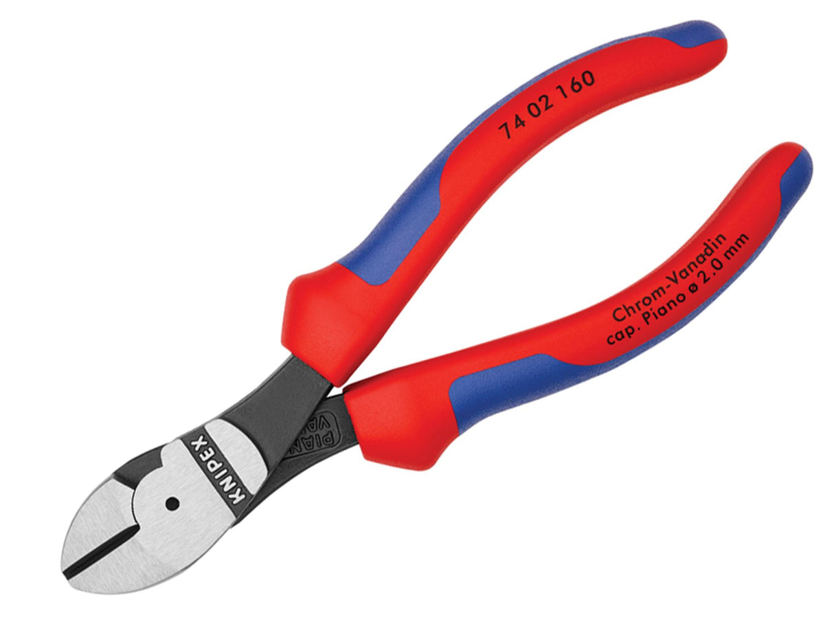 Knipex 74 02 Series High Leverage Diagonal Cutters, Multi-Component Grip