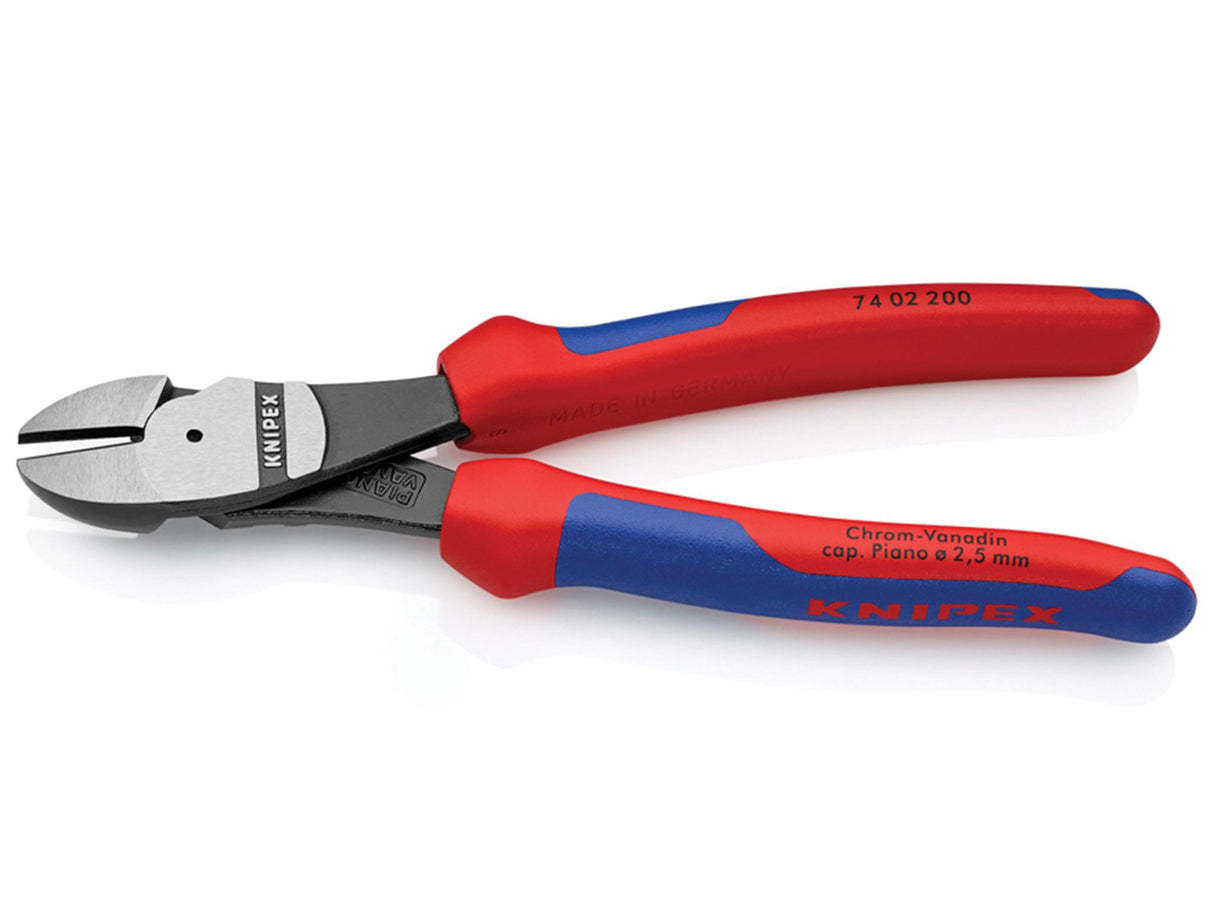 Knipex 74 02 Series High Leverage Diagonal Cutters, Multi-Component Grip