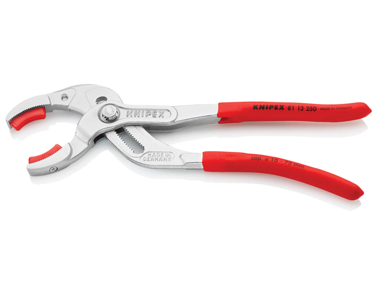 Knipex Plastic Pipe Grip Pliers Plastic Jaws 75mm Capacity 250mm