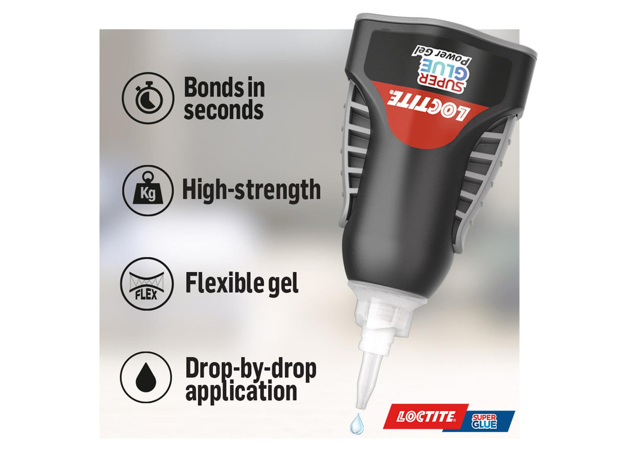 Loctite Super Glue Power Flex Control, Gel Bottle 4g