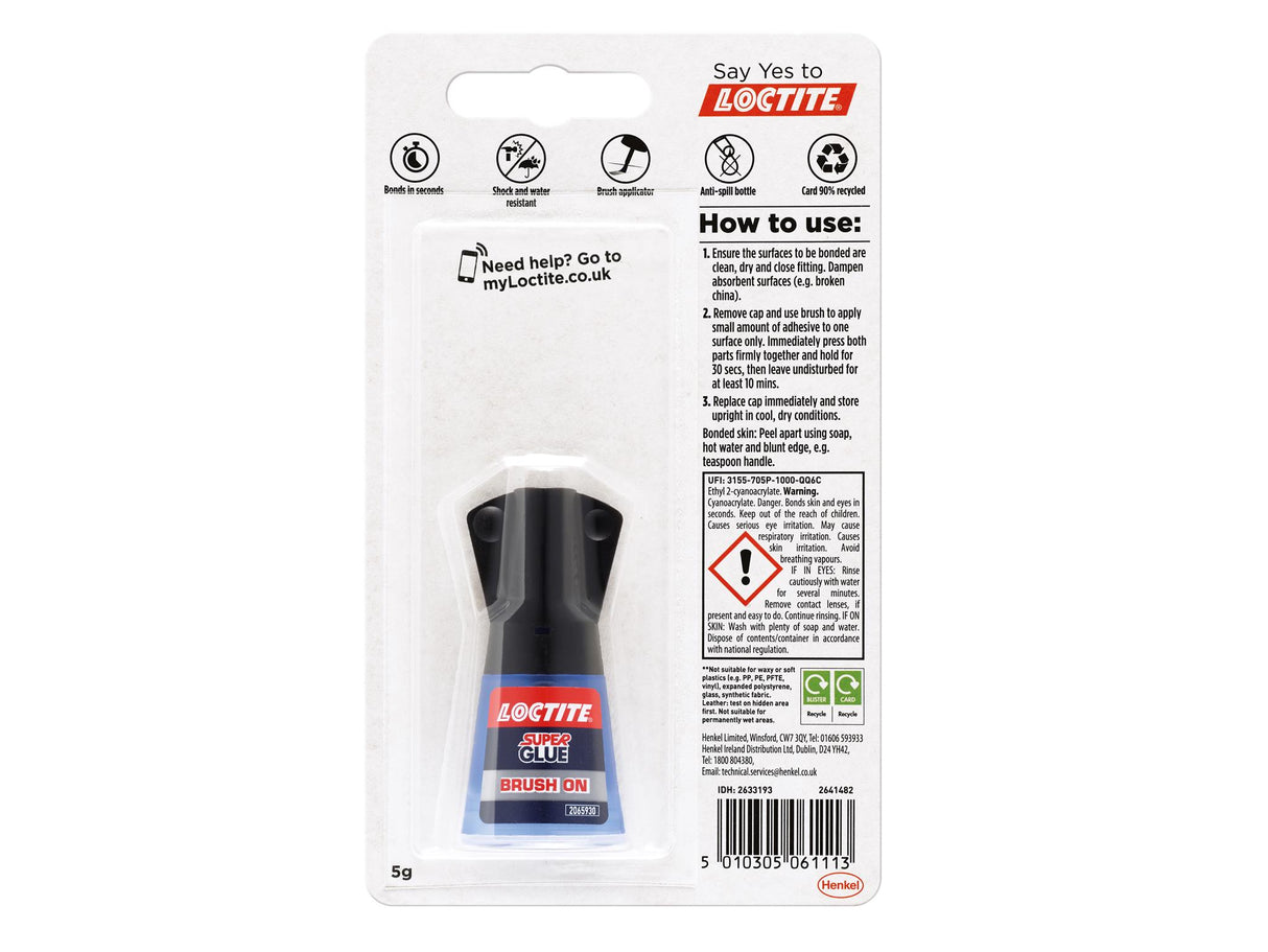 Loctite Super Glue Liquid, Brush Bottle 5g