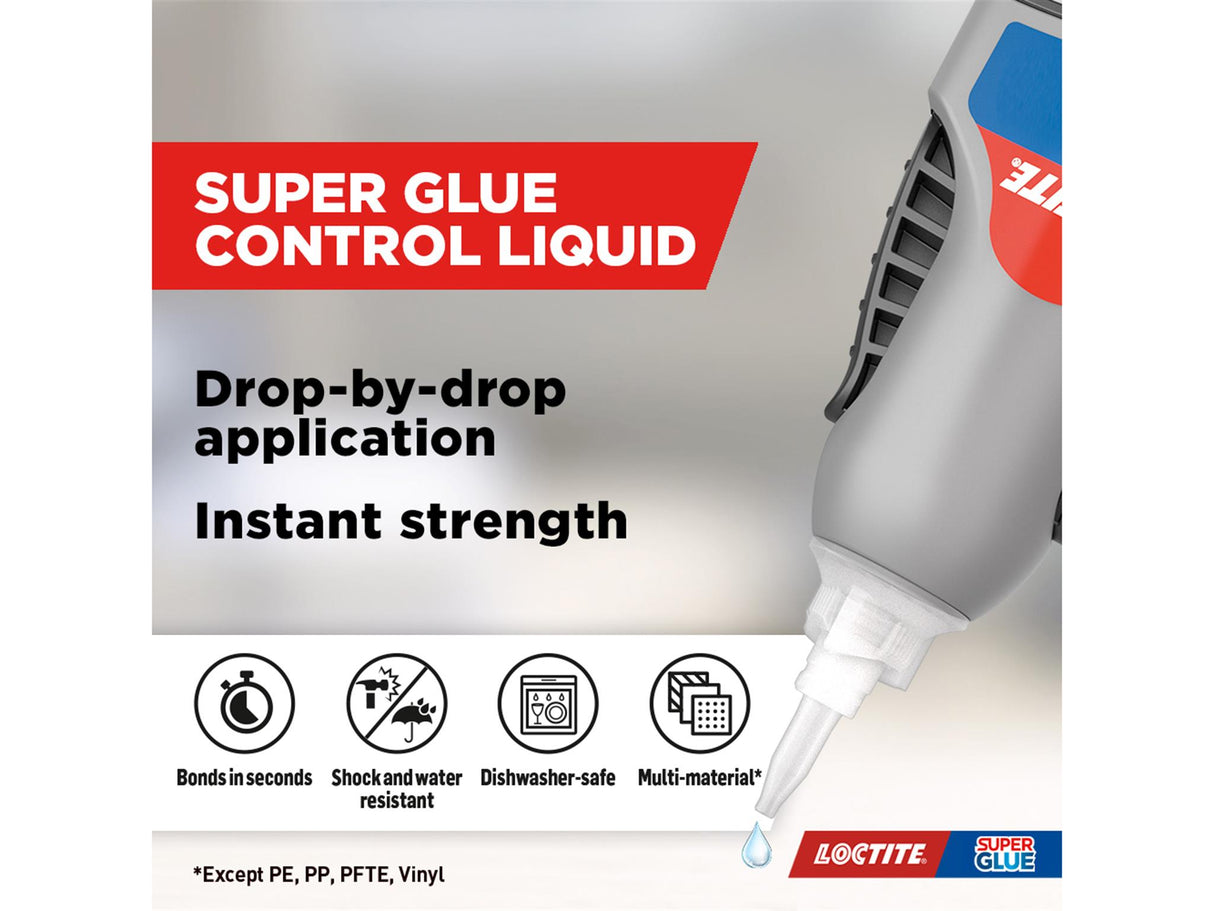 Loctite Super Glue Liquid, Control Bottle 4g