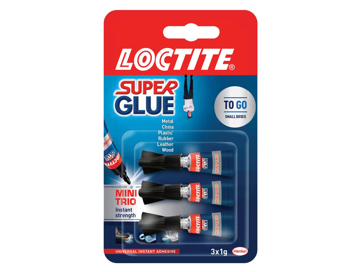Loctite Superglue Mini Trio Tube 3 x 1g
