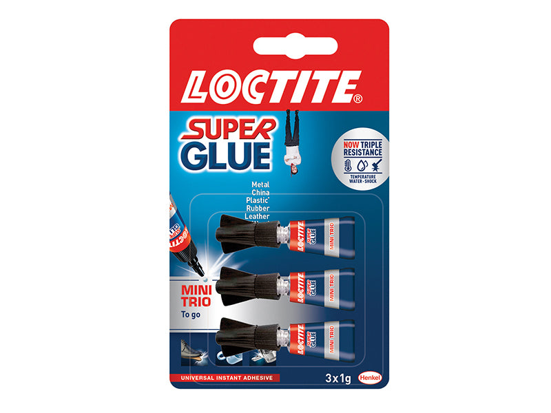 Loctite Superglue Mini Trio Tube 3 x 1g
