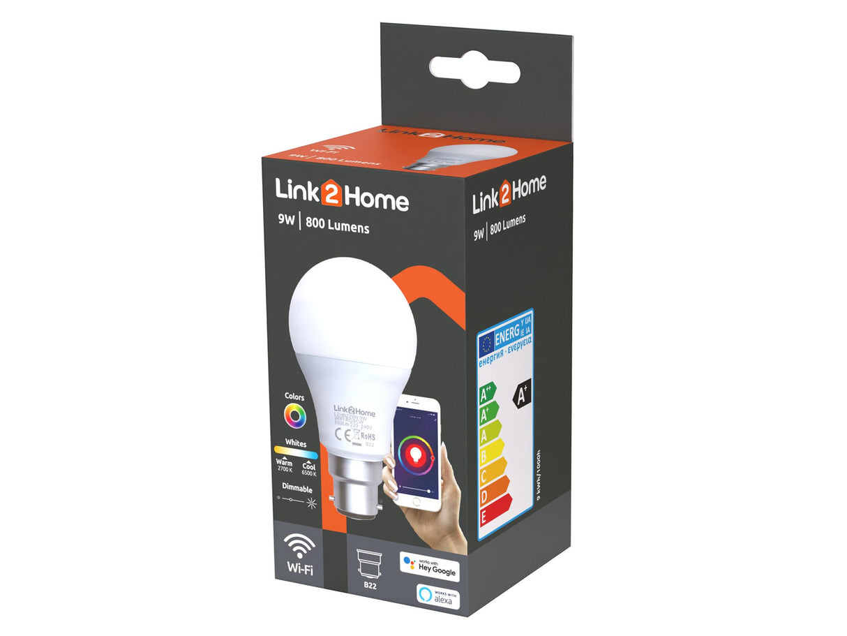 Link2Home Wi-Fi LED Dimmable Bulbs with RGB