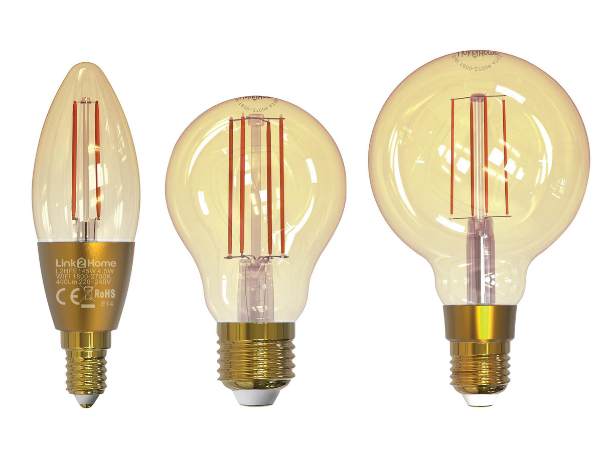Link2Home Wi-Fi LED Filament Dimmable Bulbs