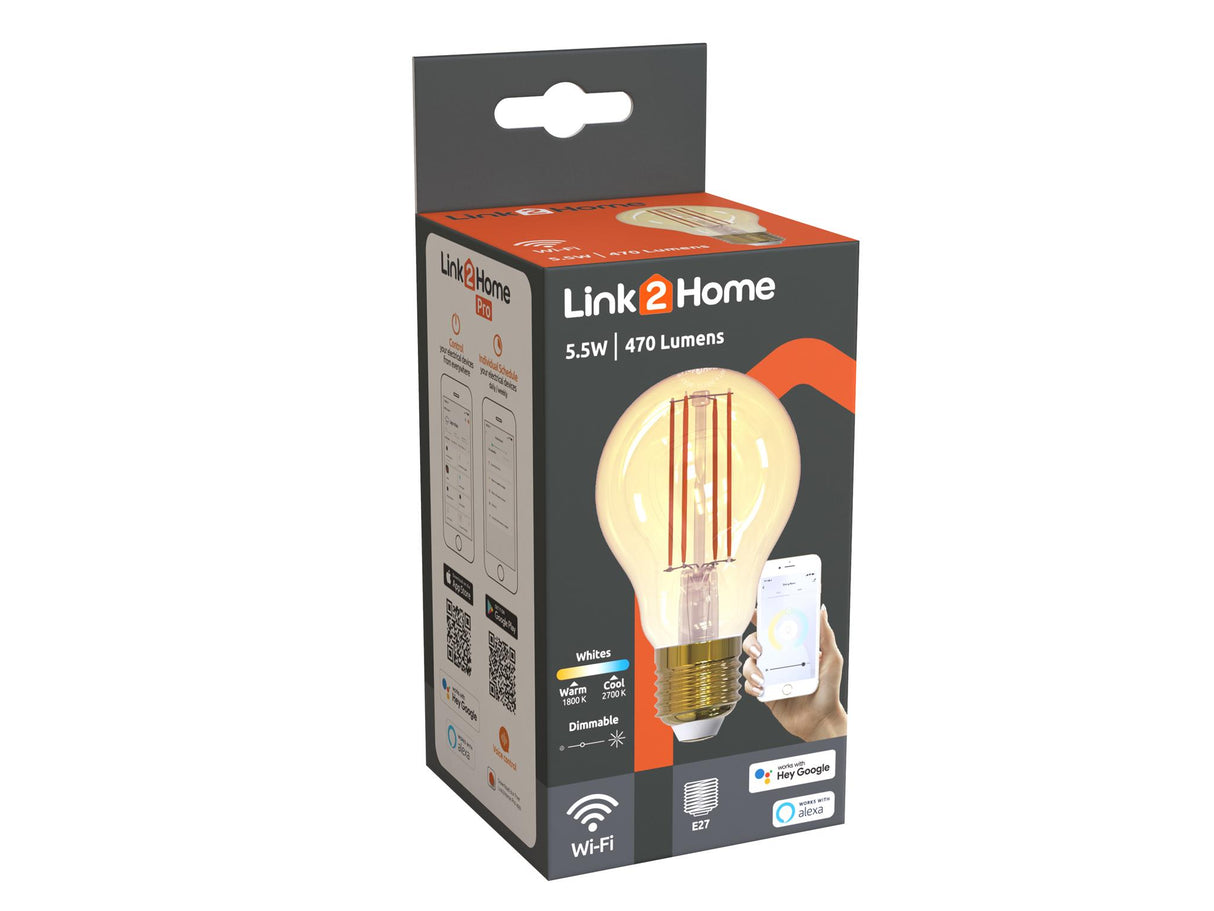 Link2Home Wi-Fi LED Filament Dimmable Bulbs