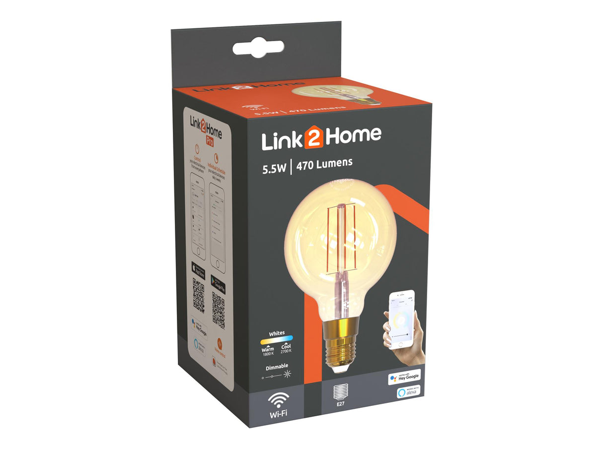Link2Home Wi-Fi LED Filament Dimmable Bulbs