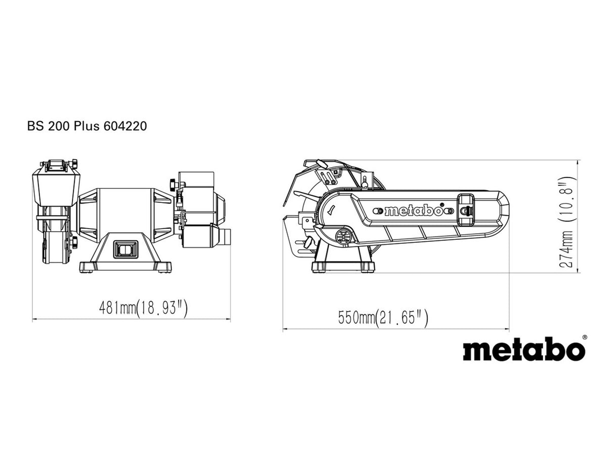 Metabo BS 200 Plus Combo Bench Grinder 600W 240V