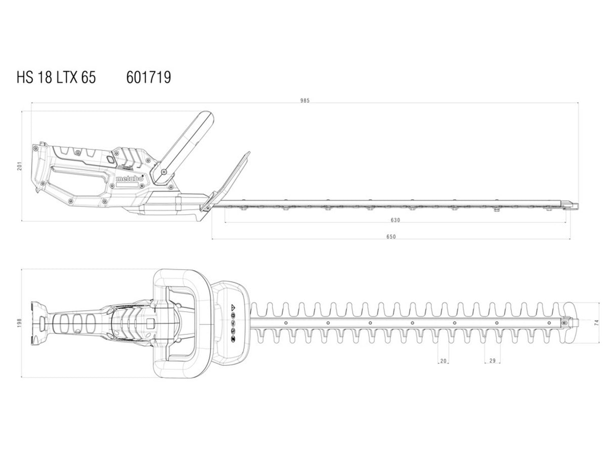 Metabo HS 18 LTX 65 Hedge Trimmer 18V Bare Unit