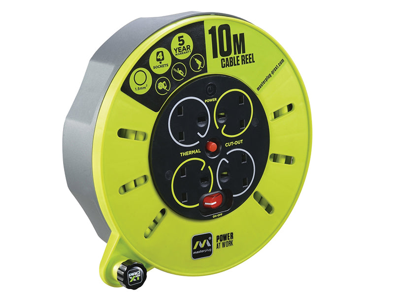 Masterplug PRO-XT Cassette Cable Reel 240V 13A 4-Socket 10m