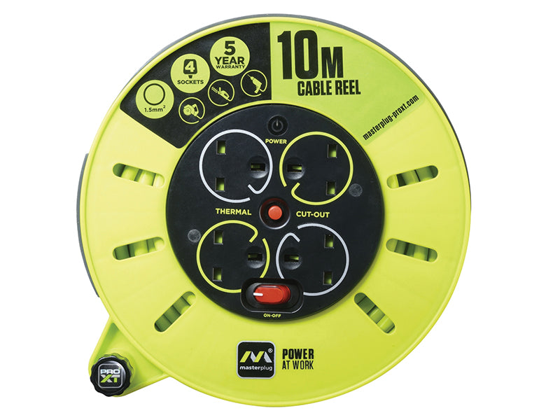 Masterplug PRO-XT Cassette Cable Reel 240V 13A 4-Socket 10m