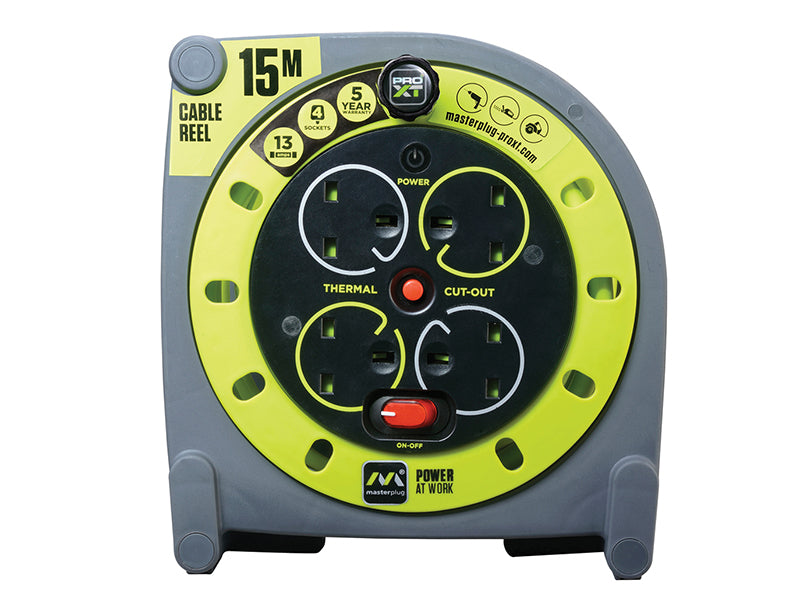Masterplug PRO-XT Case Cable Reel 240V 13A 4-Socket 15m