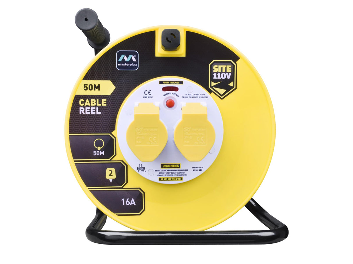 Masterplug Cable Reel 110V 16A Thermal Cut-Out