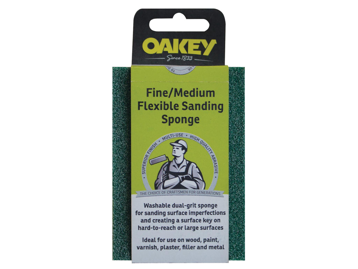 Oakey Dual-Grit Flexible Sanding Sponge