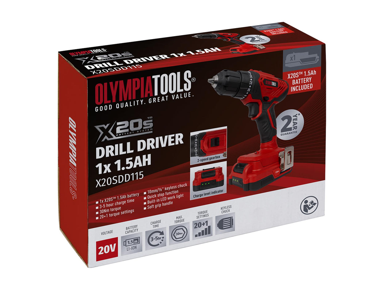 Olympia Power Tools X20S Drill Driver 20V 1 x 1.5Ah Li-ion