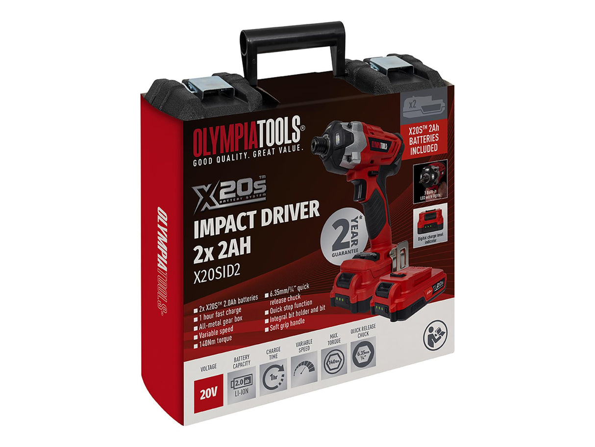 Olympia Power Tools X20S Impact Driver 20V 2 x 2.0Ah Li-ion