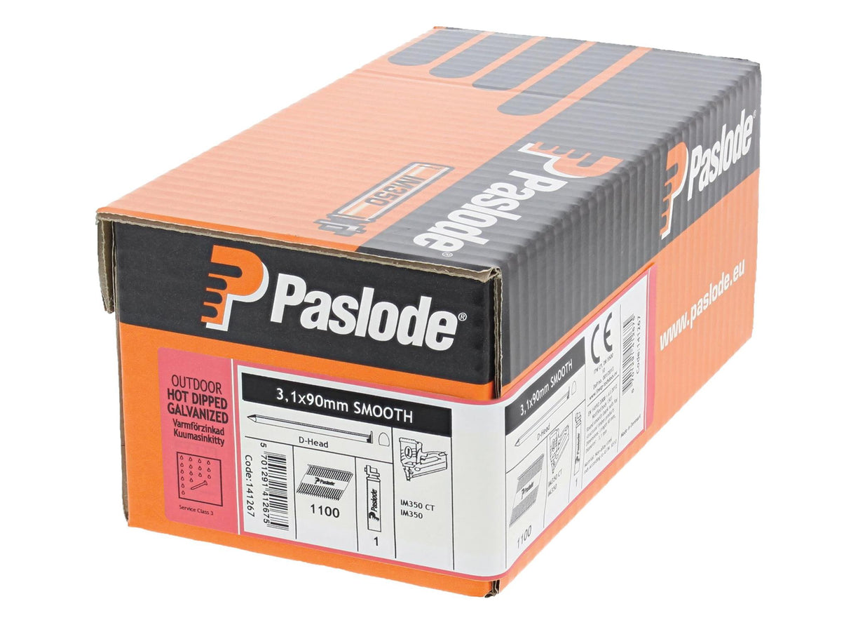 Paslode 350+ Nails & Fuel Cell Pack Hot Dipped Galvanised Finish
