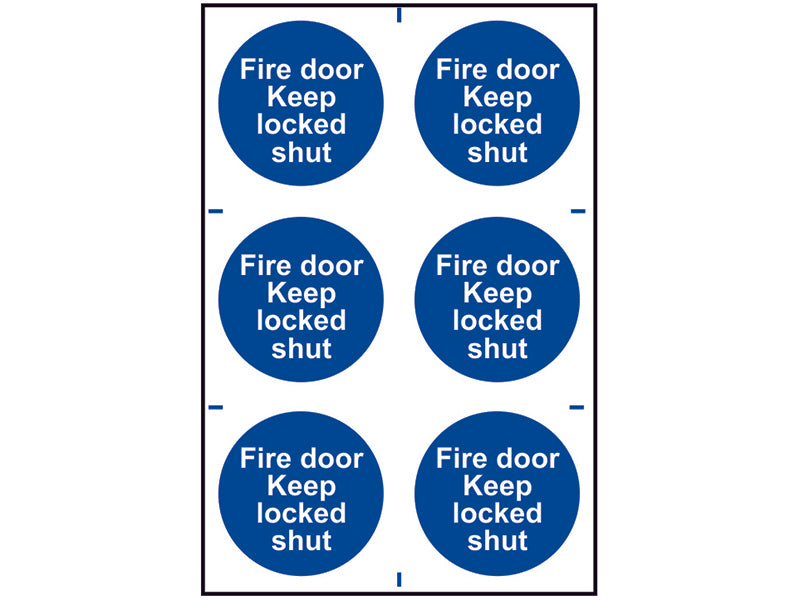 Scan Fire Door Keep Locked Shut - 6 PVC Signs 100 x 100mm
