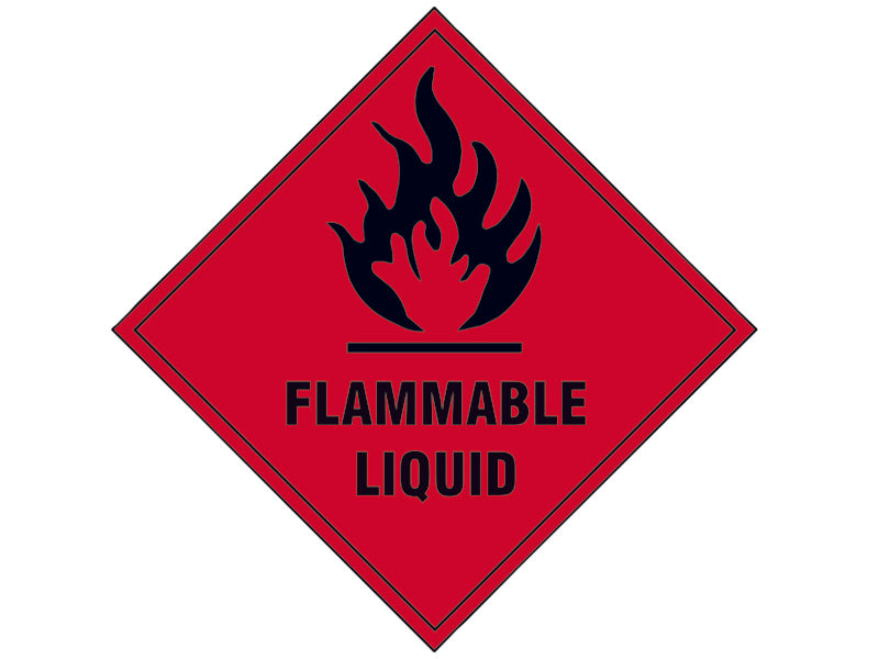 Scan Flammable Liquid - Self Adhesive Vinyl Sign 100 x 100mm