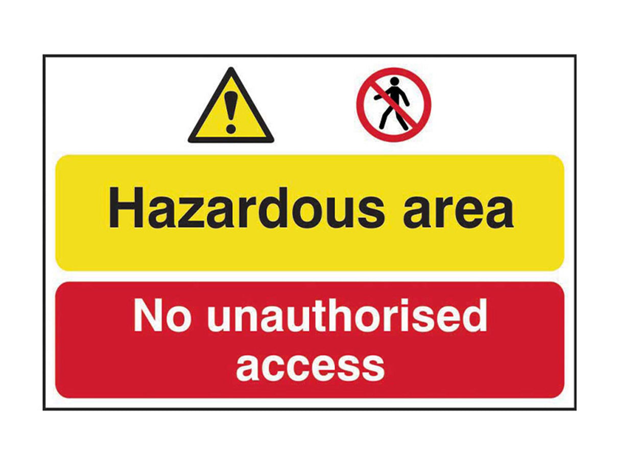 Scan Hazardous Area / No Unauthorized Access - PVC Sign 600 x 400mm