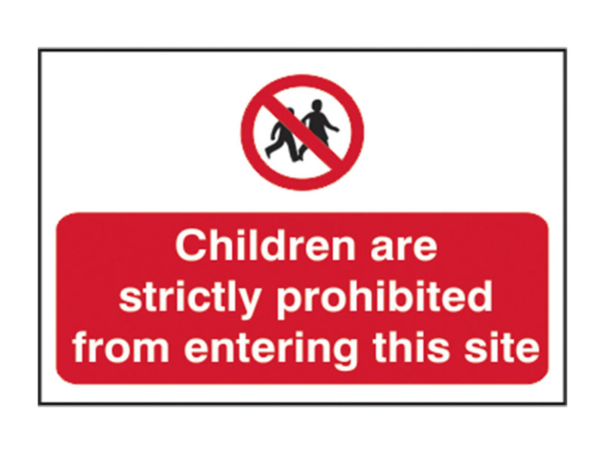 Scan Children Prohibited From Entering Site - PVC Sign 600 x 400mm