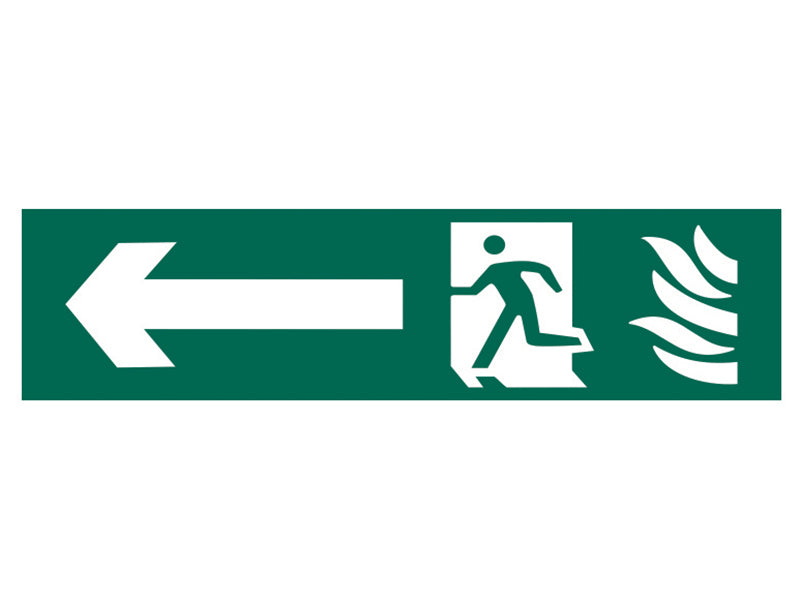 Scan Running Man Arrow Left - PVC Sign 200 x 50mm