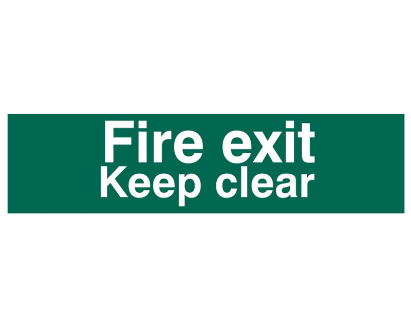 Scan Fire Exit Keep Clear Text Only - PVC Sign 200 x 50mm