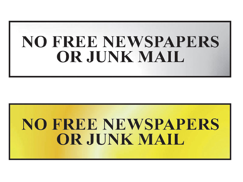 Scan No Free Newspapers Or Junk Mail Sign