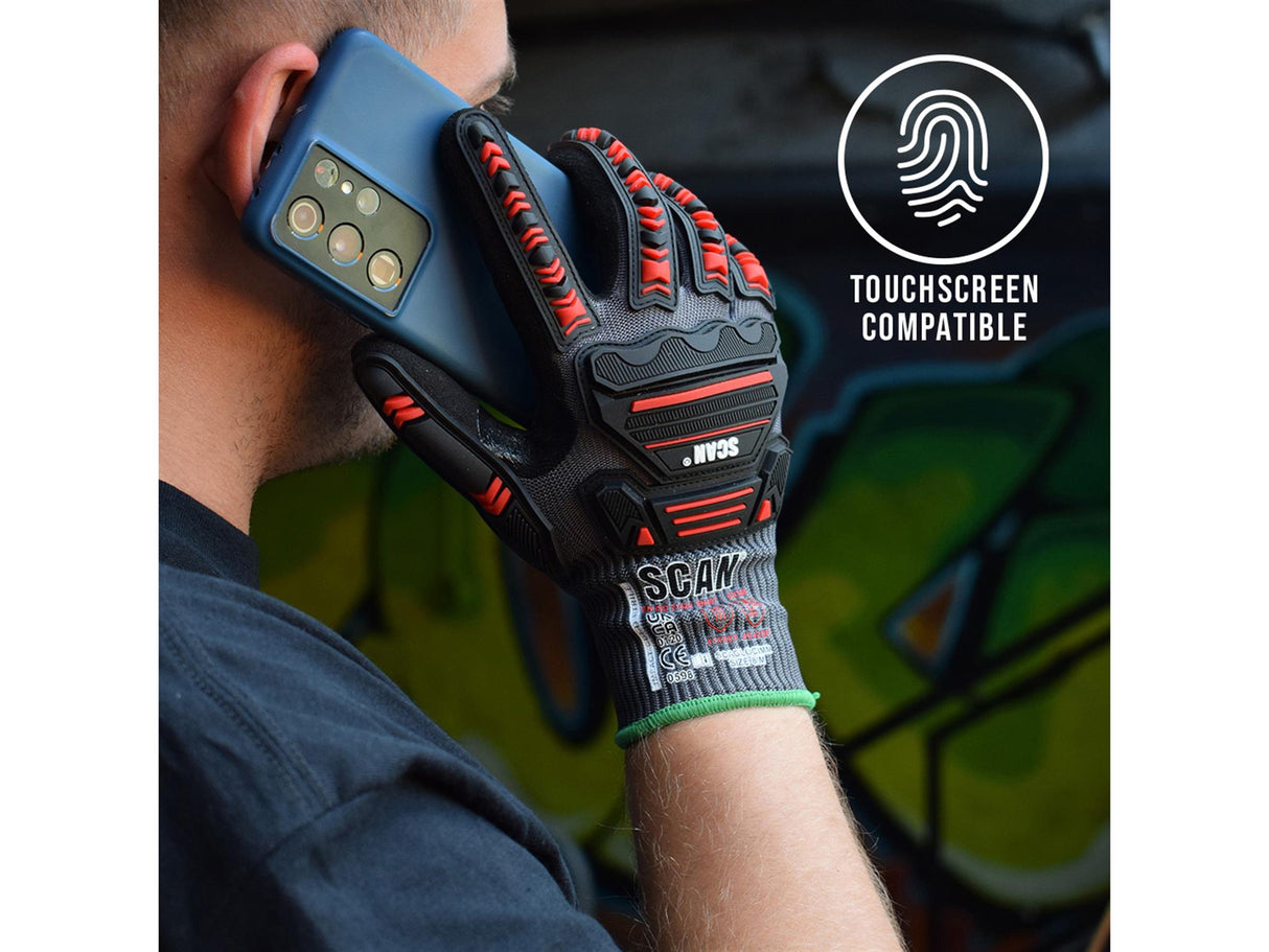 Scan Nitrile Palm Impact Cut D Gloves