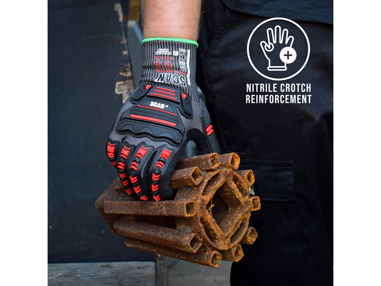 Scan Nitrile Palm Impact Cut D Gloves