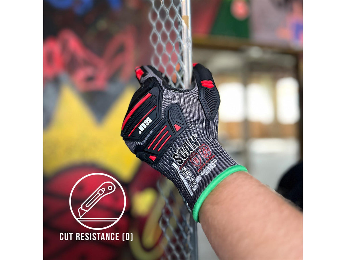 Scan Nitrile Palm Impact Cut D Gloves