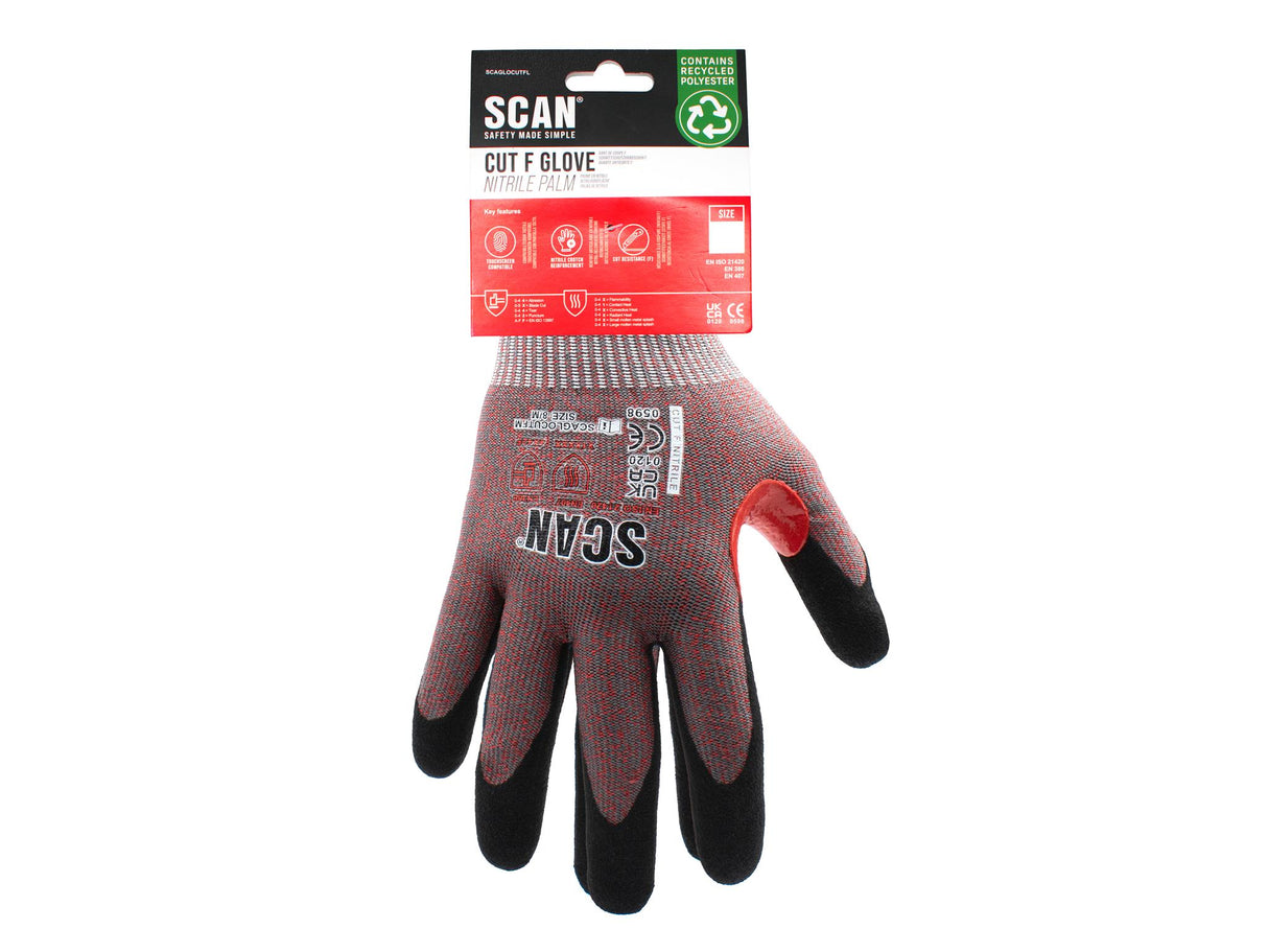 Scan Nitrile Palm Cut F Gloves