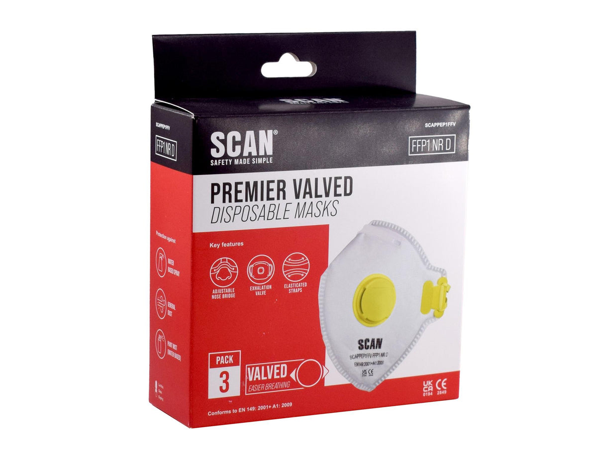 Scan Fold Flat Valved Disposable Masks FFP1
