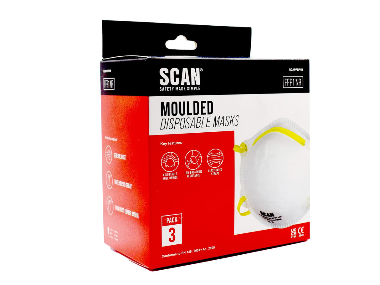 Scan Moulded Disposable Mask FFP1 (Pack of 3)