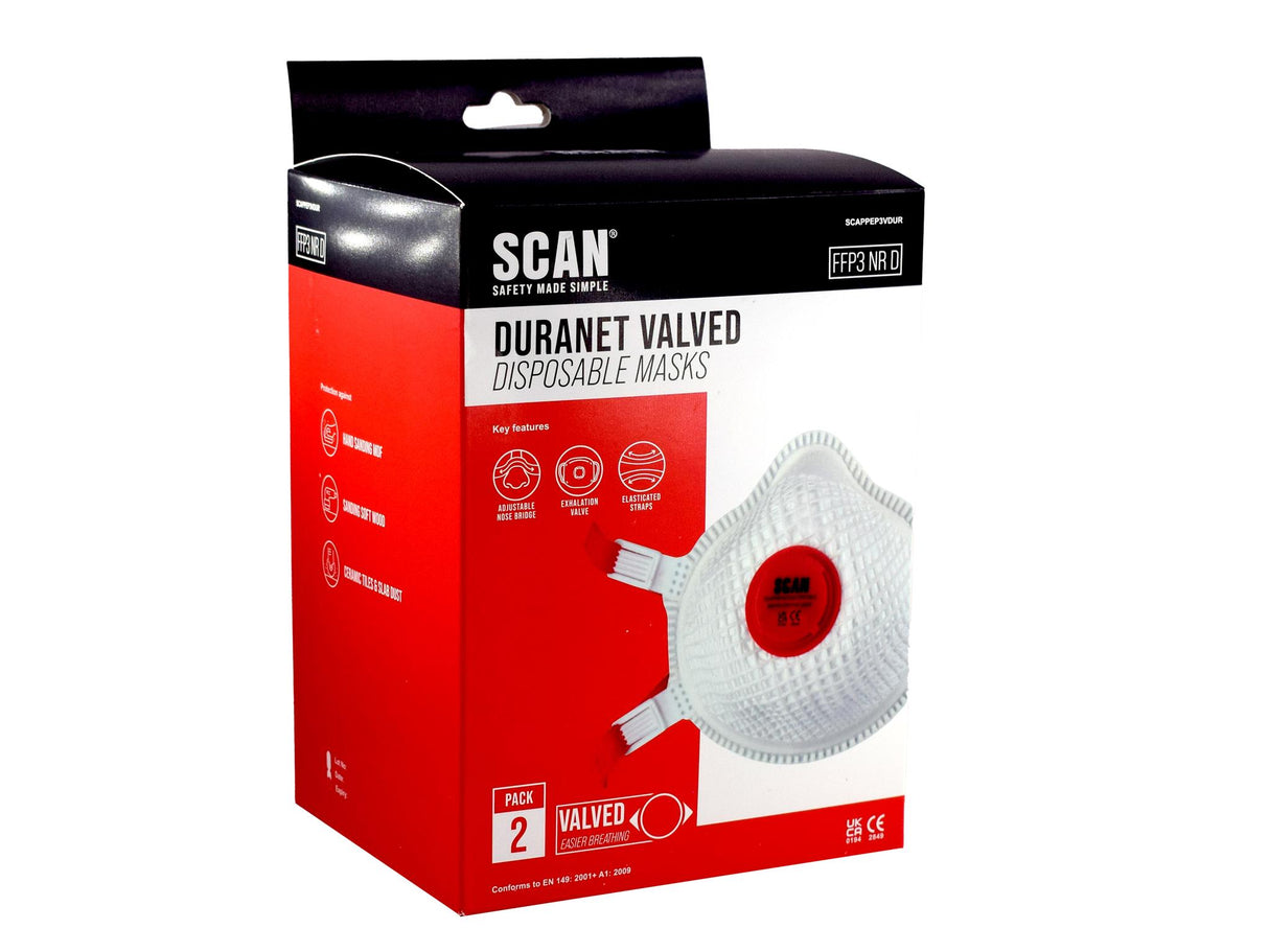 Scan Moulded Valved Masks FFP3 with Mesh (Pack 2)