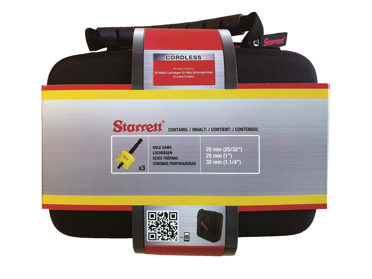 Starrett Cordless Smooth Cut Bi-Metal Holesaw Kit, 3 Piece