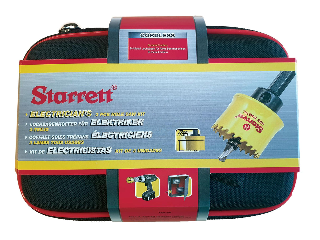 Starrett Cordless Smooth Cut Bi-Metal Holesaw Kit, 3 Piece