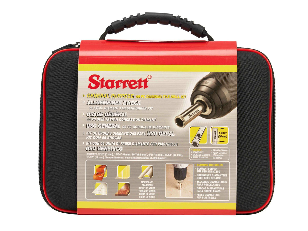 Starrett KD06041 Diamond Tile Drill Bit Set, 6 Piece