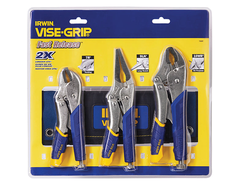 IRWIN Vise-Grip Fast Release Locking Pliers Set of 3 7R 9LN & 10WR