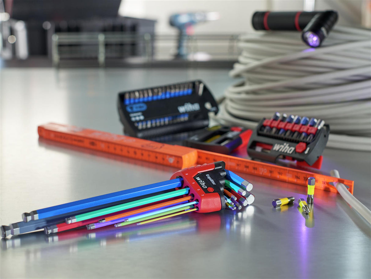 Wiha ErgoStar MagicRing® Colour Hex Ball End L-key Set, 9 Piece