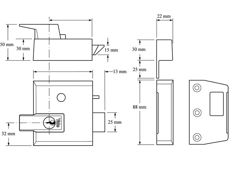 Yale Locks P1 Double Security Nightlatch